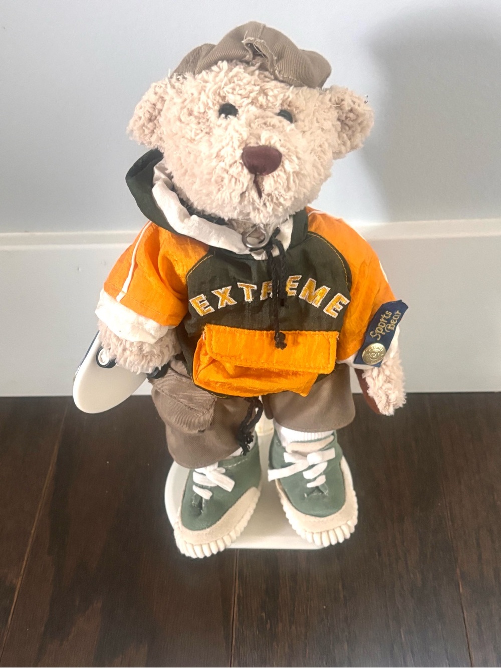 Astro Boy Brass Button Sports Bear- 12” Skateboard Bear With Stand